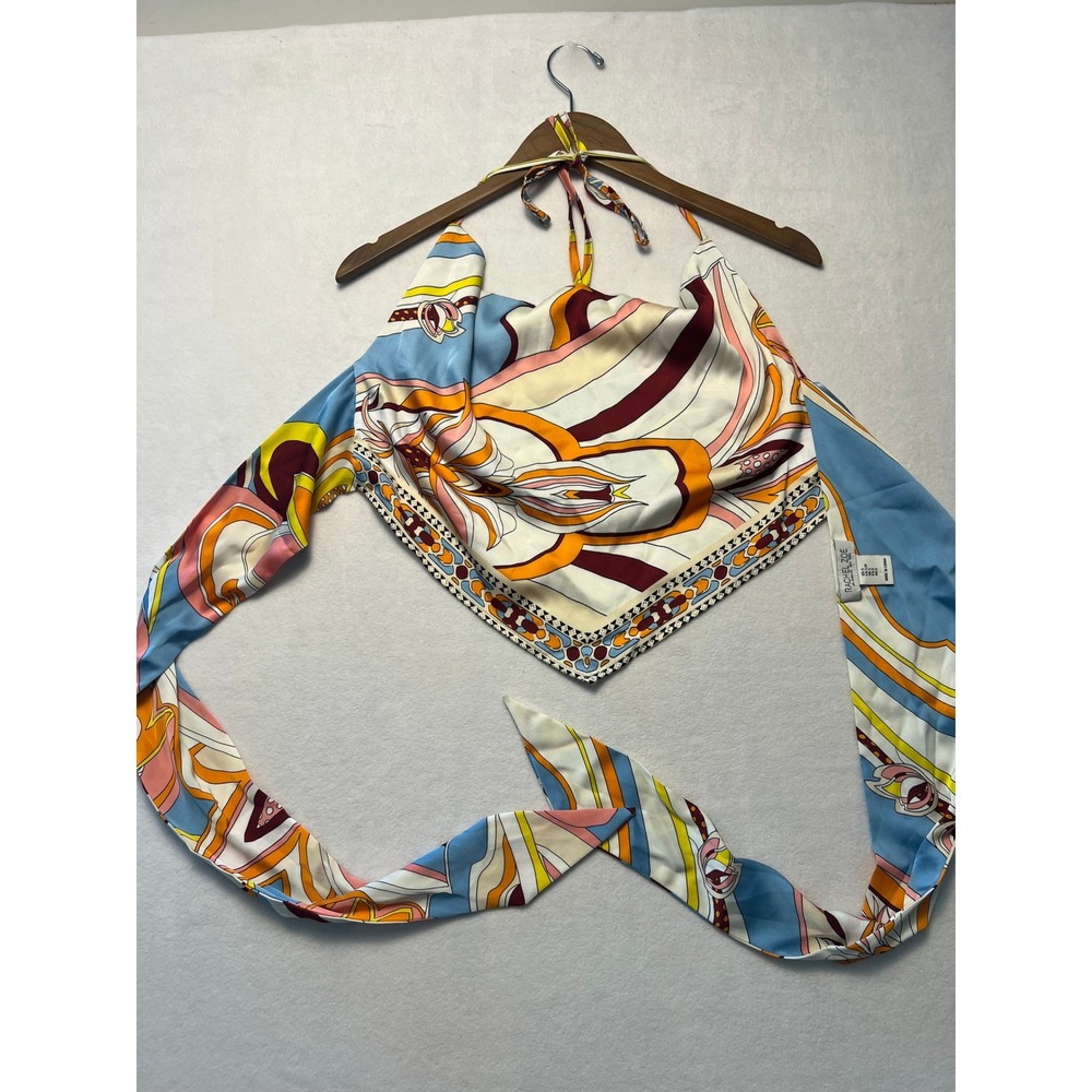 Rachel Zoe S Halter Bandana Top Boho Retro Hippie Tie Back Festival Gypsy Y2K 00